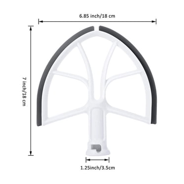 Batteur sur Socle en Silicone à Bord, Palette, Bol Relevable, Accessoire de Mélange pour la Maison et la Cuisine, Remplacement pour KitchenAid 6-Quart