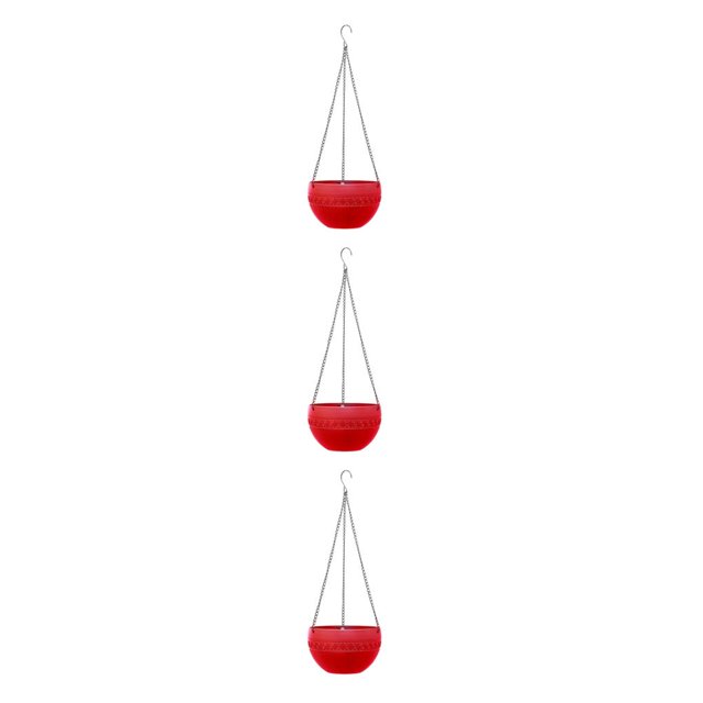 Maytalsory 2piece Practical And Versatile Hanging Flower Pots For Indoor And Outdoor Spaces red 3Set