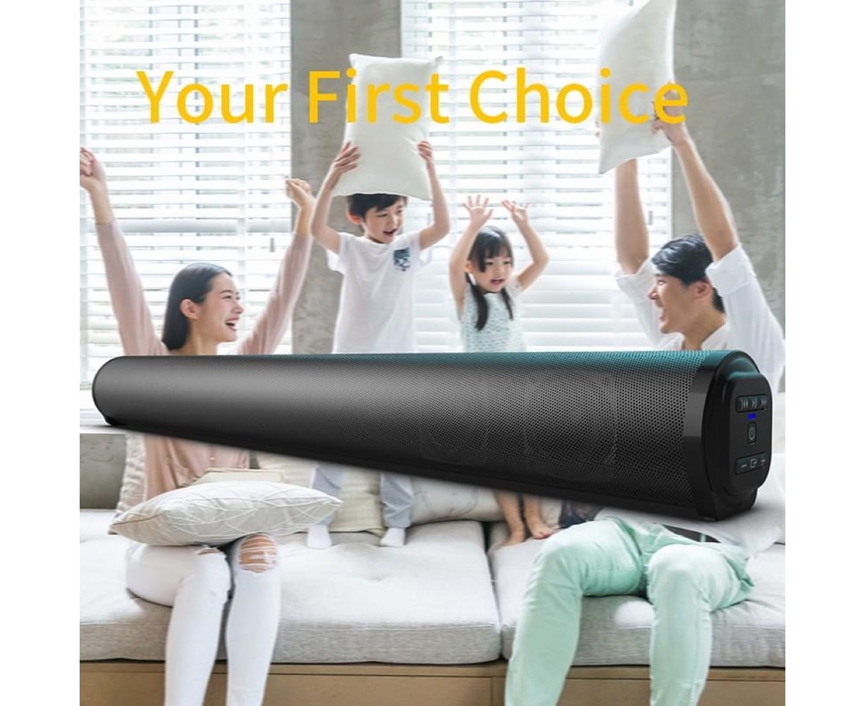 BS-10 Bluetooth-compatible 5.0 Wireless Soundbar Home Theater Subwoofer Sound Bar Speaker-Black