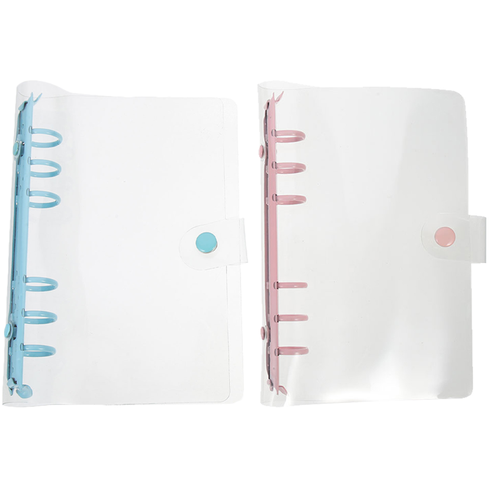 2pcs Notebook Binder A6 Clear Binder Household Binder Reusable Notebook Shell Office Binders