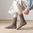 thumbnail image 4 of Solid Color Vertical Strip Socks Mid Tube Socks Classic Casual Comfort Cotton Socks, 4 of 4