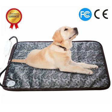 YOPTOP Tapis Chauffant pour Animaux, Grand Tapis Électrique Intérieur Extérieur Imperméable Ajustable pour Chiens Chats 17.7 Pouces
