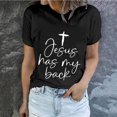 thumbnail image 1 of EGNMCR Easter Chemise Femme Chemises Imprimé de Pâques Lettrage de Pâques pour Femme Imprimé Col Rond Manches Courtes Haut Manches Courtes Col Rond/chemise T-Shirts pour Femmes, 1 of 5