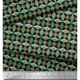 thumbnail image 2 of Soimoi Green Georgette Viscose Fabric Diamond & Triangle Geometric Printed Fabric 1 Yard 42 Inch Wide, 2 of 2