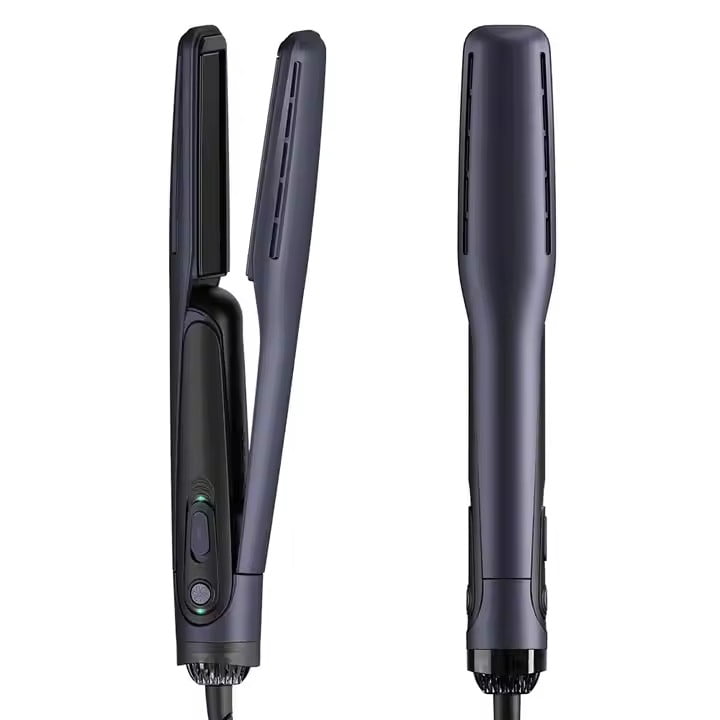 New Ultrasonic Infrared Hair Straightener Care Cold Flat Iron for Hair Treatment Therapy Repair Damaged Hair LCD Display 360° Swivel Cord Home Use