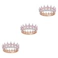 thumbnail image 2 of maskred Alloy Exquisite Craft And Detailed Carved Wedding Hair Crown For Brides Rhinestone Tiaras And Crowns Gold  + pink 3Set, 2 of 6