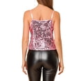 thumbnail image 3 of INSPIRE CHIC Camisole Courte à Paillettes pour Femme à Bretelles Spaghetti m Rose Pâle, 3 of 8