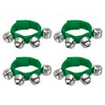 thumbnail image 1 of Unique Bargains 4 Pcs Clochettes de Poignet, Clochettes à Grelots Clochettes de Cheville Instruments de Percussion Rythme Musical pour Fête Noël, Vert, 1 of 5