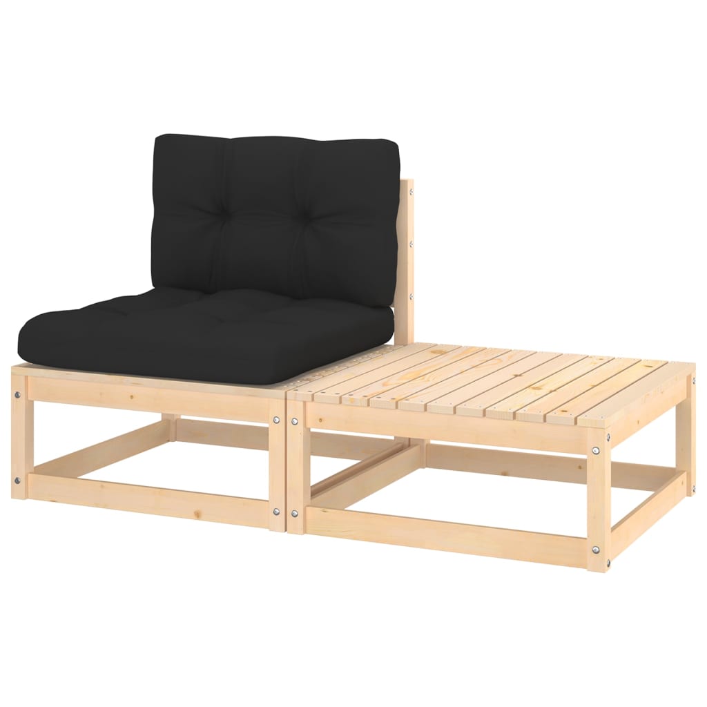 vidaXL 2 Piece Garden Lounge Set with Cushions Solid Wood Pine