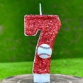thumbnail image 4 of Baseball Glitter Birthday Cake Candle, Number Topper Decor for Sports Themed Party, 4 of 4