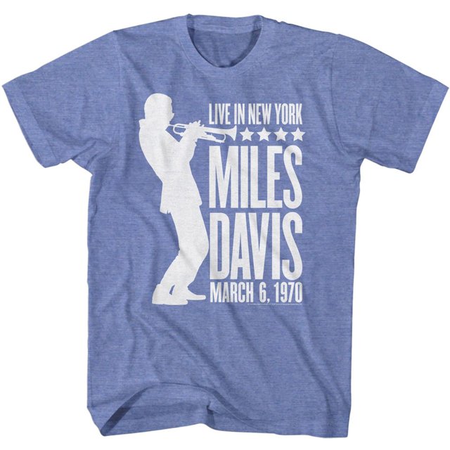 Miles Davis Silhouette Light Blue Adult T-Shirt 2Xl