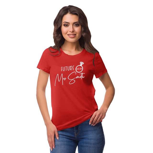 Inkdotpot T-Shirt Personnalisé pour Femme Haut Future Mrs Annonce de Mariage Shirt-RB