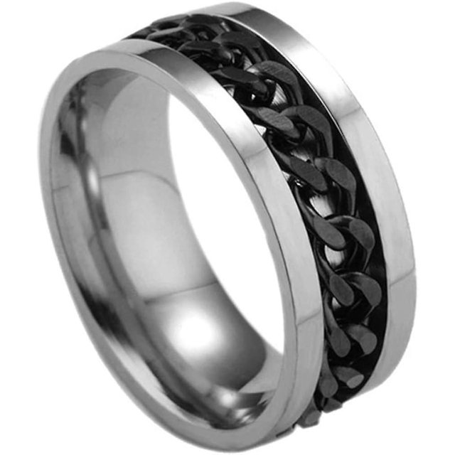 Stainless Steel Finger Ring Band Fidget Rings: Spinner Ring For Men And Women