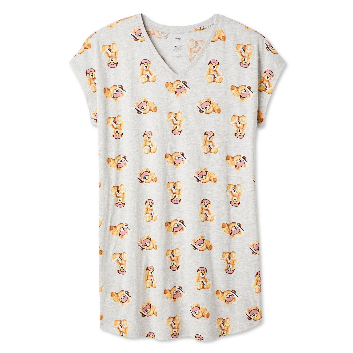 Chemise de nuit à encolure en V George Plus pour femmes