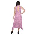 thumbnail image 2 of Moomaya Robe Mi-Mollet Sans Manches pour Femmes avec Encolure Licou Vêtements d'Été, 2 of 5