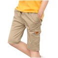 thumbnail image 2 of QIPOPIQ Boys Cargo Shorts Elastic Waist Multi Pocket Contrast Summer Shorts Clearance, 2 of 9