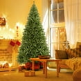 thumbnail image 1 of Gymax 9 ft Unlit Artificial Christmas Tree Hinged Spruce Xmas Tree w/ Metal Stand, 1 of 10