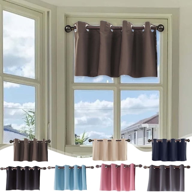 Sentmoon Living Room Curtains Short Curtains With Light Blocking Function Energy Saving Drapes for Bathroom Shades Bedroom Curtains Summer Decorations for Windows Beige