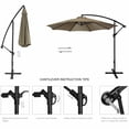 thumbnail image 4 of 10FT Offset Patio Umbrella, 8 Ribs Hanging Cantilever Outdoor Market Umbrella with Cross Base and Crank for Backyard, Deck, Garden, Poolside, 4 of 8