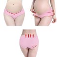 thumbnail image 4 of XZNGL Ladies Comfortable Prenatal Solid Color Large Size Abdominal Panties Low Waiste Underpants, 4 of 7