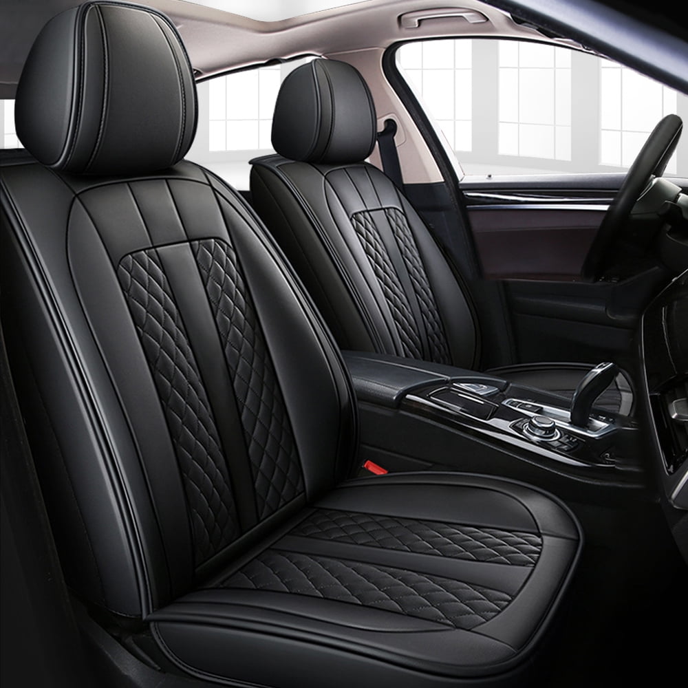 Maidao Car Seat Covers Full Set for Nissan for Rogue/X-Trail 2007-Present 5 Seats Leather Compatible Airbag Water Resistant Front Rear Cushion Protector Black