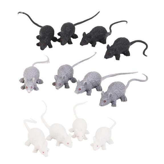 12x Rats Halloween Rodents Model Toy Mouse