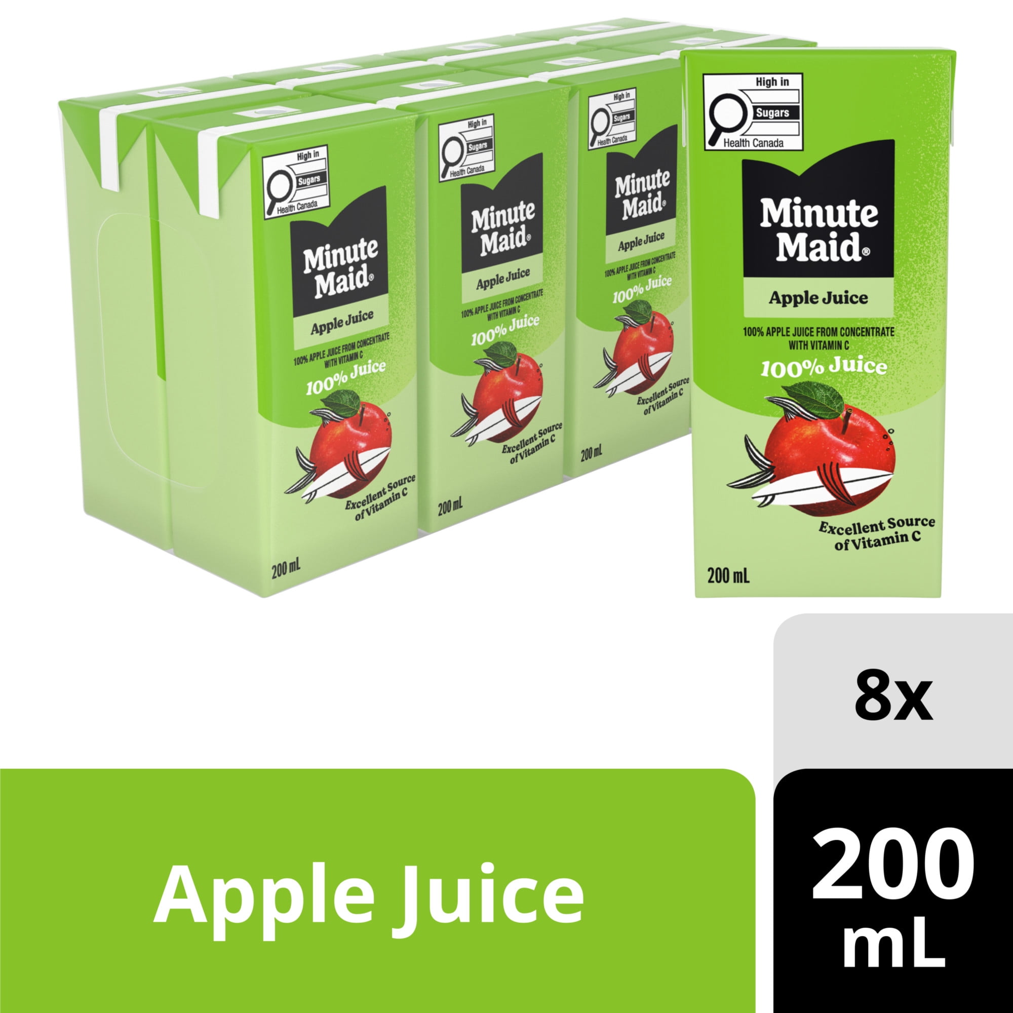 Minute Maid Apple Juice, 200ml, pack of 8