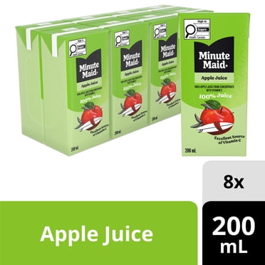 Minute Maid Apple Juice, 200ml, pack of 8
