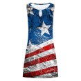 thumbnail image 5 of Dvkptbk Robes Drapeau Américain pour Femmes Été Plage Sans Manches Robe d'Été Évasée Décontractée Ample Robe T-Shirt - Soldes d'Été Liquidation, 5 of 5