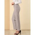 thumbnail image 2 of Unique Bargains Women's Christmas Plaid Pockets Elastic Waist Straight Leg Pant, 2 of 6