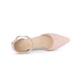 thumbnail image 4 of BLISSFUL STEP Outfit Women's Pointed Toe Rhines Ankle Strap Block Heels Pumps Light Pink 6, 4 of 7