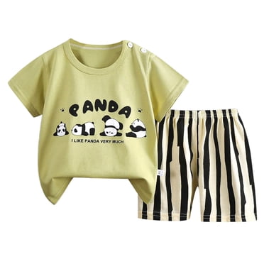 Ensemble pour Tout-Petit Garçon, T-Shirt à Manches Courtes Imprimé Dessin Animé Drôle, Shorts, Col Ras du Cou, Vêtements d'Été, Vêtements pour Tout-Petit Garçon, 12-18 Mois, Vêtements pour Garçons