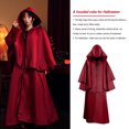 thumbnail image 3 of yingyy Cape d'Halloween à Capuche Cape Effrayante Robe de Couleur Unie Costume Carnaval Rouge G, 3 of 6