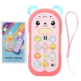 thumbnail image 2 of Cute Cartoon Style Baby Phone Toy with Soft Silicone Teether, Adaptable Volume, Light and Music, Suitable for 6+ Months, 2 of 7