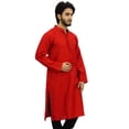thumbnail image 2 of Atasi Kurta Long Ethnique pour Homme Rouge Chemise de Designer Bollywood - Xx-Grand, 2 of 7