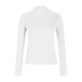 thumbnail image 4 of MeetoTime Hauts à Manches Longues pour Femmes Basique Col Montant Extensible Côtelé Ajusté S-3X, 4 of 6