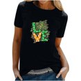 thumbnail image 2 of T-shirts de la Saint-Patrick pour Femmes Mode Col Rond Imprimé Manches Courtes T-shirt Décontracté Ample Hauts Saint-Patrick, 2 of 6