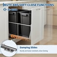 thumbnail image 3 of Superior Pull Out Kitchen Trash Can – Double 40 Quart, Heavy Duty 304 Stainless Steel, Soft-Close Slides, Dual Bins for Garbage & Recycling – Fits 18"W x 24"D – 304 Steel Double Bin, 3 of 7
