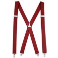 thumbnail image 1 of Mens Elastic X-Back Adjustable Straight Clip On Suspenders - Red (Tall, 54" Long), 1 of 6
