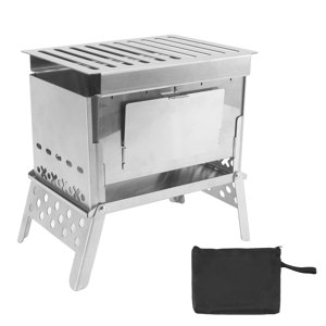 Foldable BBQ Grill Stainless Steel Portable Detachable Barbecue Cooking Stove for Outdoor Garden Camping Picnic