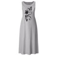 thumbnail image 4 of RKSTN Robes d'Été pour Femmes 2023 Mode Décontractée Col Rond Sans Manches Jupes Maxi Poches Vacances Couleur Unie Plage Longue Robe avec Imprimé Graphique, 4 of 4