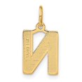 thumbnail image 3 of Diamond2Deal 14K Pendentif Initiale Lettre N en Satin Or Jaune pour Femmes, 3 of 6