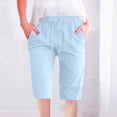 thumbnail image 2 of Timegard Womens Plus Size Shorts Elastic Waisted Drawstring Lightweight Casual Knee Length Shorts with Pockets, 2 of 5