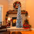 thumbnail image 4 of Colorful Round Pagoda Shape Retractable Folding Pops Up Christmas Tree 150Cm Plastic Metal Material Sparkling Sequins Holiday Decoration, 4 of 9