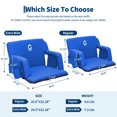 thumbnail image 2 of Garvee 20.5" Wide Stadium Seats with Back Support, 6 Adjustable Angle, Pockets, Cup Holders, Blue, 2 of 7