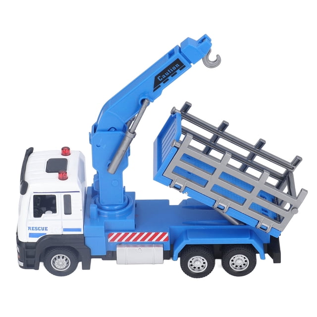 Logging Truck Toy, Log Tractor Model Alloy Body Ideal Present For Kids Blue