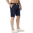 thumbnail image 4 of INSPIRE CHIC Men's Shorts Drawstring Waist Fish Pattern Beach Summer Board Shorts 28 Navy Blue, 4 of 7