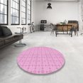 thumbnail image 4 of Ahgly Company Tapis Rond Lavable en Machine Intérieur Transitionnel Fleur Rose, 6 Pieds Rond, 4 of 7