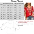 thumbnail image 2 of Women’s Emboridered Tops Short Sleeve Blouse Ethnic Style Floral Pattern Shirts Tunics Blouse, 2 of 5