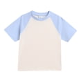 thumbnail image 2 of VKOYWKM T-Shirts d'Été pour Filles, Hauts Raglan à Blocs de Couleur, Manches Courtes, Col Rond Décontracté, T-Shirts, Coton Doux, T-Shirts Basiques, Bleu, 6 Ans, 2 of 7